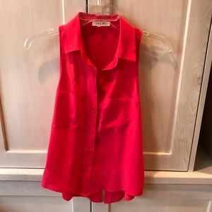 Hot pink sleeveless blouse